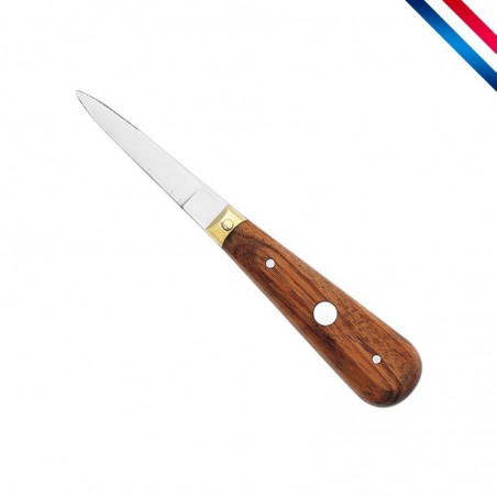 couteau-a-huitres-lancette-professionnel manche-bois-rivets ouvre huitre  lame acier inoxydable inox gh31p - Etablissements Morel