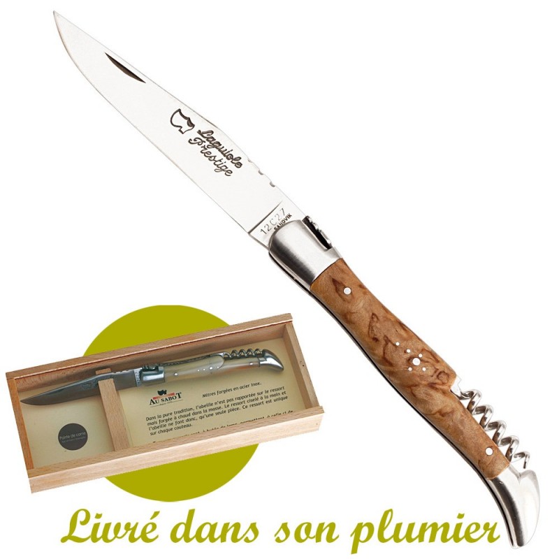 couteau de poche Laguiole avec Tire-bouchon en Bouleau de Finlande - livré en coffret bois couteau de poche Laguiole avec Tire-bouchon en Bouleau de Finlande - livré en coffret bois