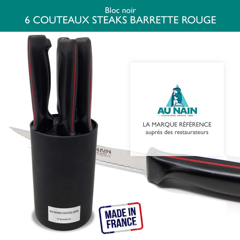 Ensemble de couteaux à steak noir, couteau dentelé noir Kyrtaon